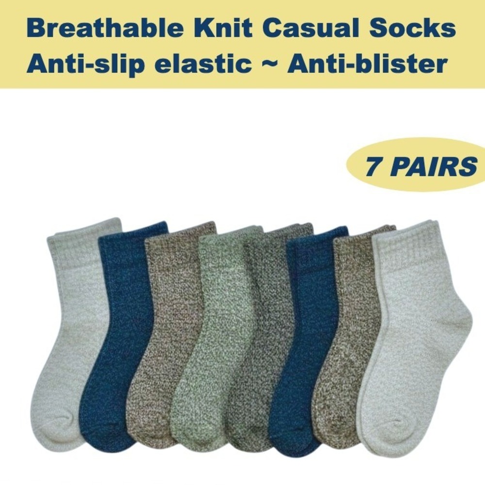 Breathable Moisture Wicking Crew Socks One‎ Size Anti-Slip Anti-Blister 5 Pairs